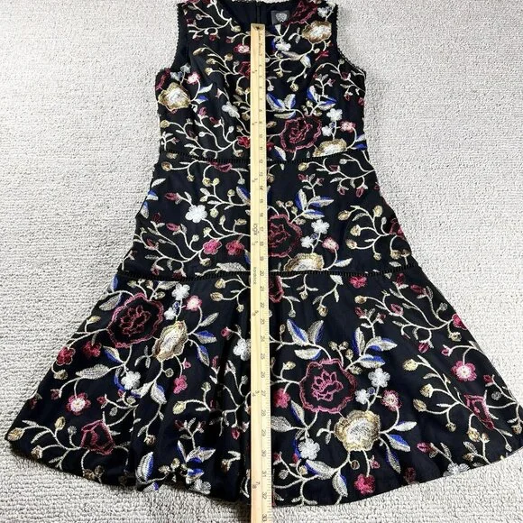 Vince Camuto Sleeveless Colorful Floral Dress Black Women’s Size 4 - Picture 12 of 16